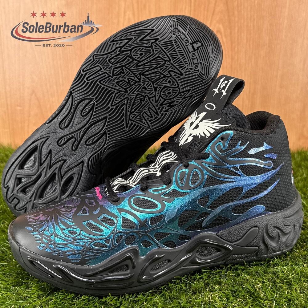 Puma MB.04 Reflections Puma Black-Ravish Basketball Shoes 311316-01 Kid's Size 7